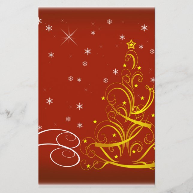 Papelaria Cena de Natal Vermelho (Frente)