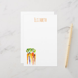 Papelaria Cenouras aquarela legumes fofos