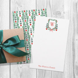 Papelaria Cesto do Monograma Topiográfico de Natal em Aquare