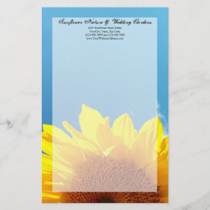 Papelaria Céu azul de Verão com girassol amarelo