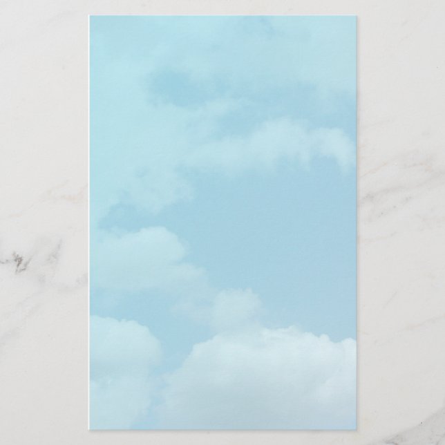 Papelaria céu azul e nuvens brancas (Frente)