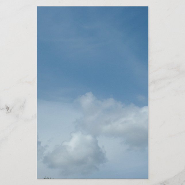 Papelaria Céu azul e nuvens brancas. (Frente)
