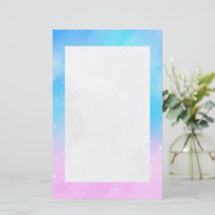 Papelaria Céu Gradiente de Pastel Rosa e Azul