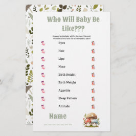 Papelaria Chá de fraldas De Cogumelo Que É Bebê