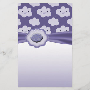 Papelaria Chá de fraldas macio roxo das nuvens