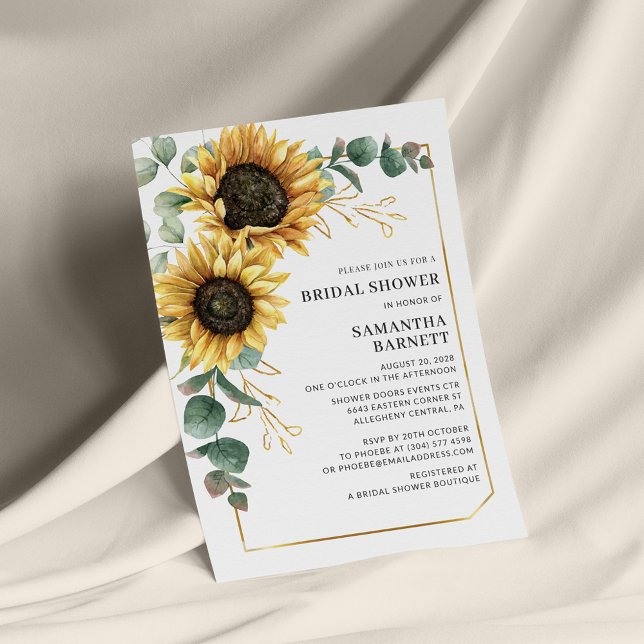 Papelaria Chá de panela Eucalyptus Sunflower (Criador carregado)