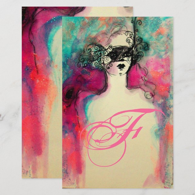 PAPELARIA CHARM MONOGRAM BEAUTY FASHION STATIONERY (Frente/Verso)