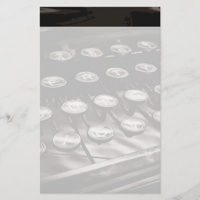 Papelaria Chaves de Máquina Antigas a Preto (Frente)