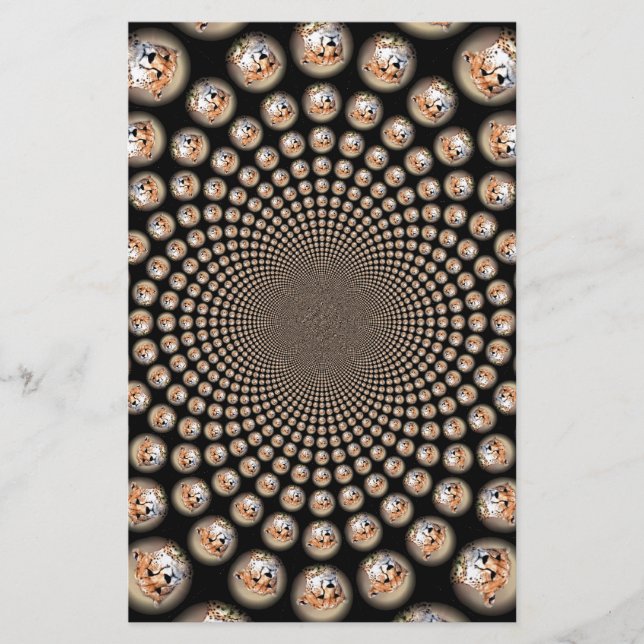 Papelaria Cheetah Spin Spectacle - Feline Frenzy: Colorida (Frente)