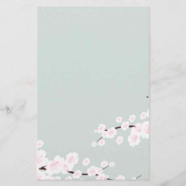 Papelaria Cherry Blossoms com Fundo Verde da Casa da Moeda (Frente)