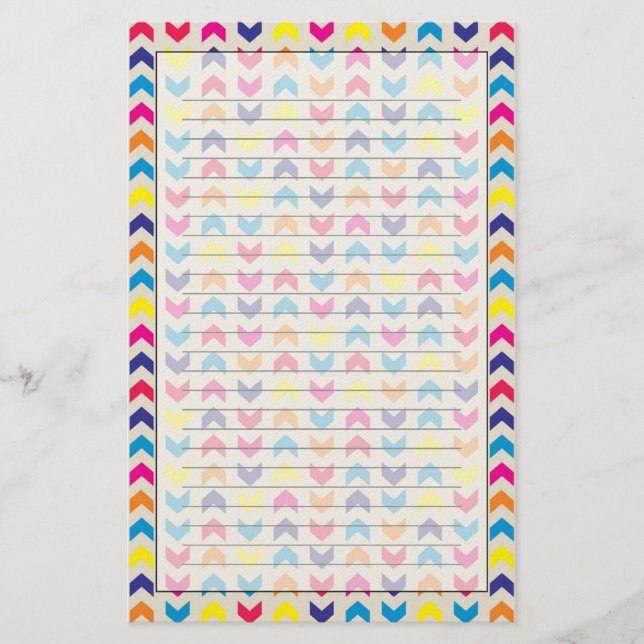 Papelaria Chevron asteca colorido (Frente)