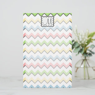 Papelaria Chevron Pastel com monograma por Shirley Taylor