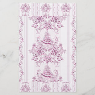 Papelaria Chic francês,rosa,toile,floral,padrão,vitoriano,