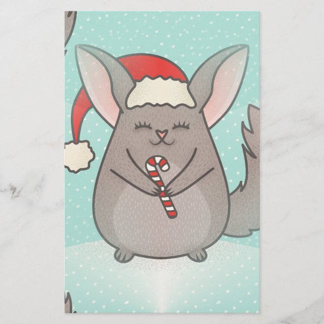 Papelaria chinchillas de natal (Frente)