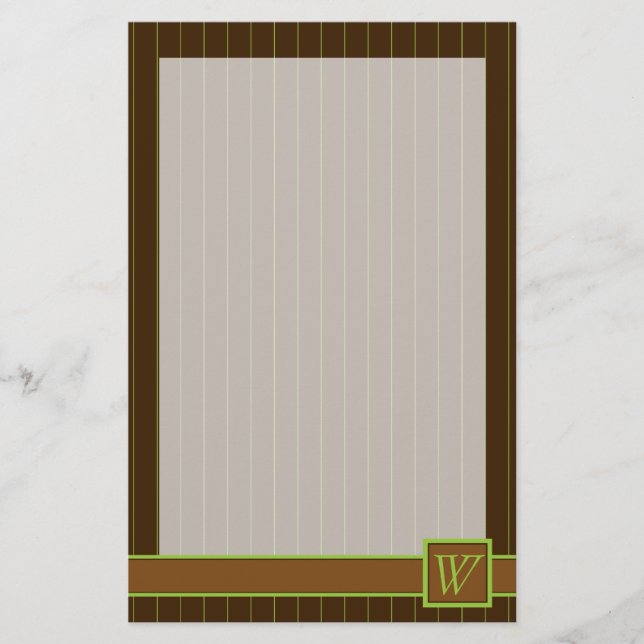 Papelaria Chocolate com Limão Pinstripes Stationery (Frente)