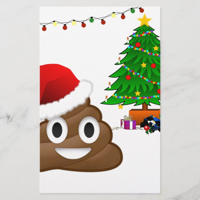 Papelaria christmas poo emoji (Frente)