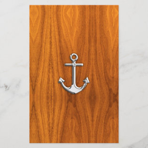 Papelaria Chrome Like Anchor em Teak Veneers