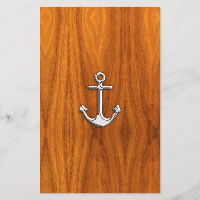 Papelaria Chrome Like Anchor em Teak Veneers (Frente)