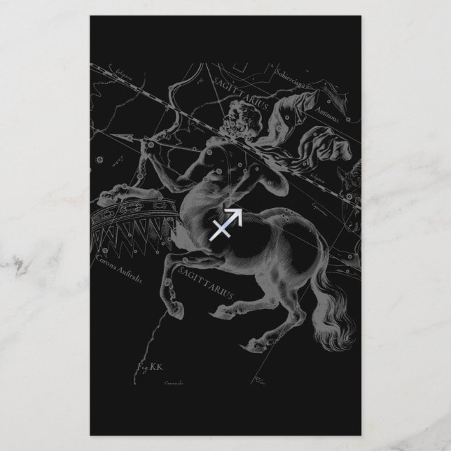 Papelaria Chrome Sagittarius Símbolo Zodiac Hevelius cerca d (Frente)