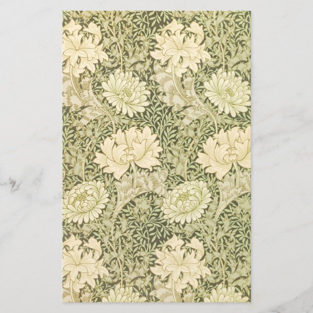Papelaria Chrysanthemum Flower Pattern (por William Morris) (Frente)