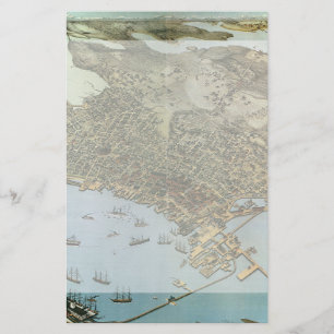 Papelaria Cidade antiga da opinião aérea do mapa de Seattl