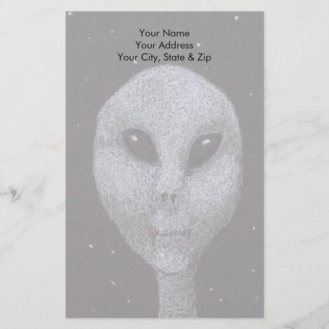 Papelaria Cinza alienígena (Frente)