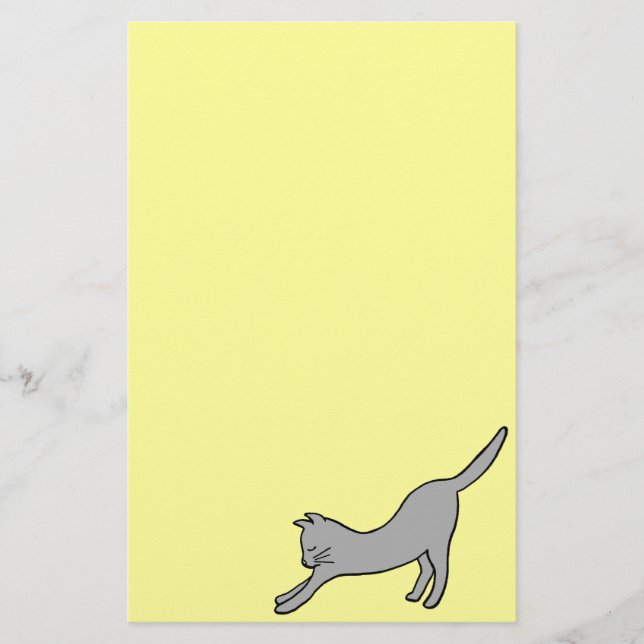Papelaria Cinza estressando gato em amarelo (Frente)