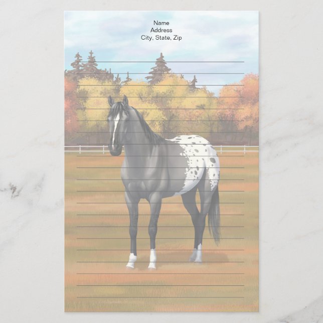Papelaria Cinza Grulla Appaloosa Quarter Horse Stallion (Frente)