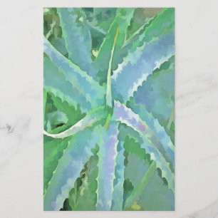 Papelaria Cinza Verde Aloe Abstrato