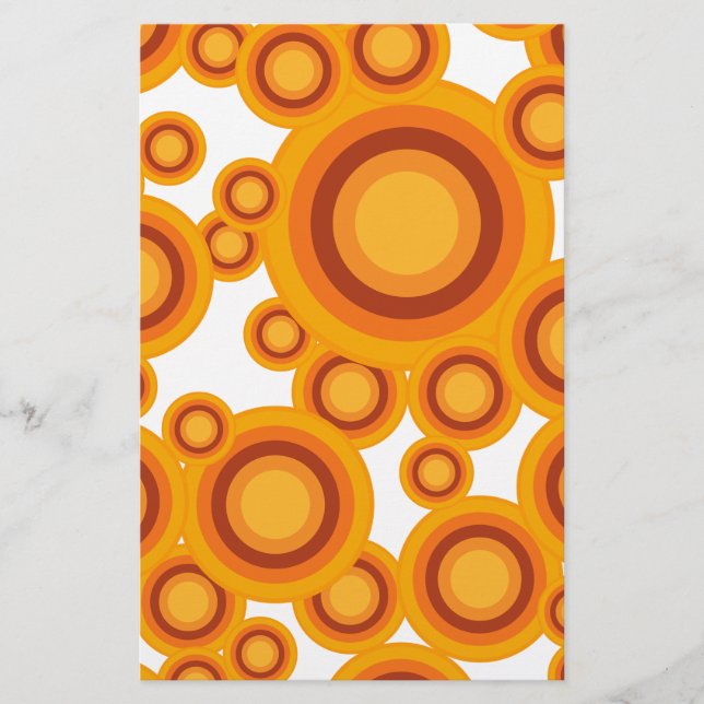Papelaria círculo cor de laranja pastel (Frente)