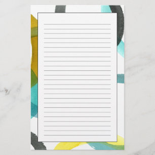 Papelaria Círculos Amarelos e Azuis Interlocados