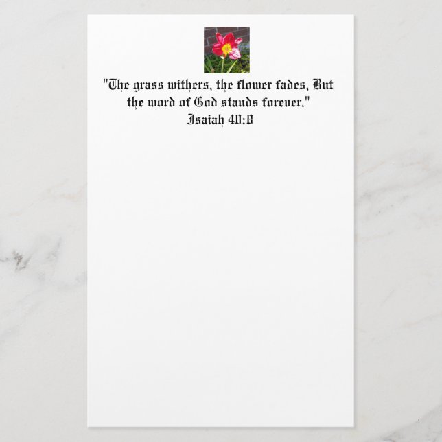 Papelaria Citação da Bíblia Inspiradora (Frente)