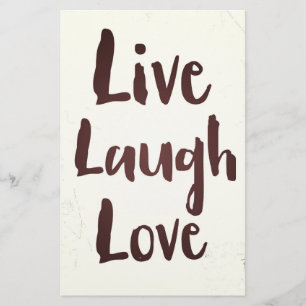 Papelaria Citação inspiradora do Live Laugh Love