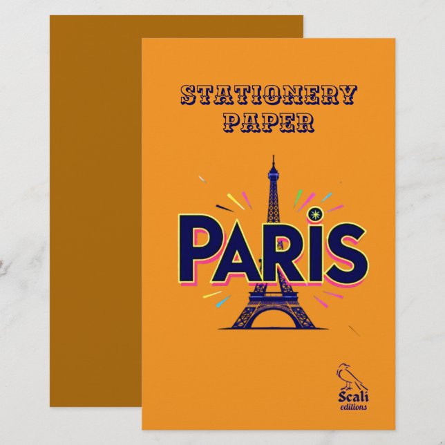 Papelaria City of Lights: Bold Paris Typography Art (Frente/Verso)