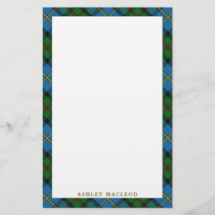 Papelaria Clã elegante MacLeod da xadrez de Tartan de Harri
