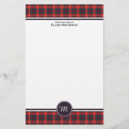 Papelaria Clan Fraser de Lovat Modern Tartan Monograma