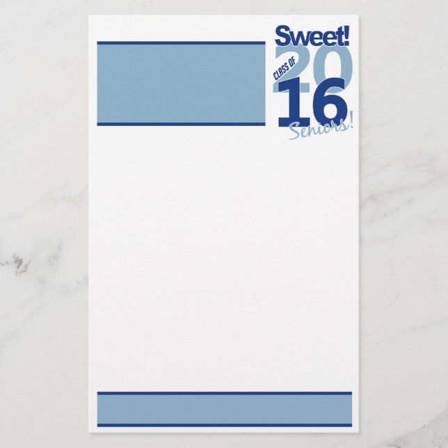 Papelaria Classe de papel de carta 2016, personalizar (Frente)
