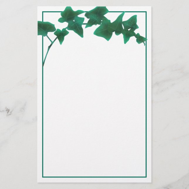 Papelaria Clássica - Cor d'água Verde - Ivy (Frente)