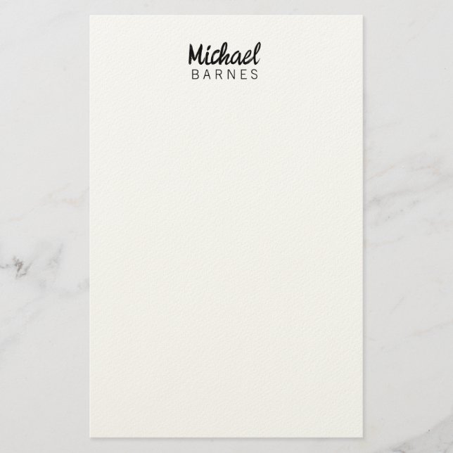 Papelaria Clássico Branco Minimalista Simples Elegante (Frente)