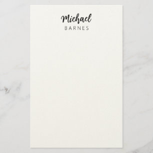 Papelaria Clássico Branco Minimalista Simples Elegante