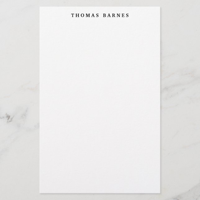 Papelaria Clássico Minimalista Branco Simples Elegante (Frente)