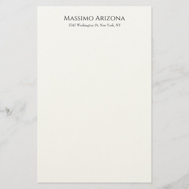 Papelaria Clássico Simples Elegante Preto e Branco Minimalis (Frente)