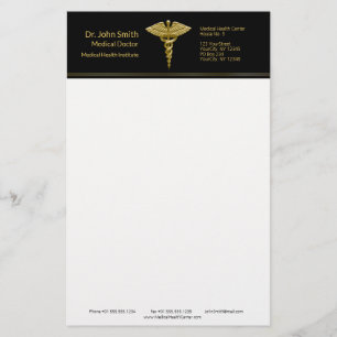 Papelaria Classy Medical Ouro Caduceu em Preto - Material de
