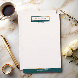 Papelaria Classy Teal Ivory