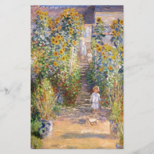 Papelaria Claude Monet o jardim do artista em Vétheuil, 1880