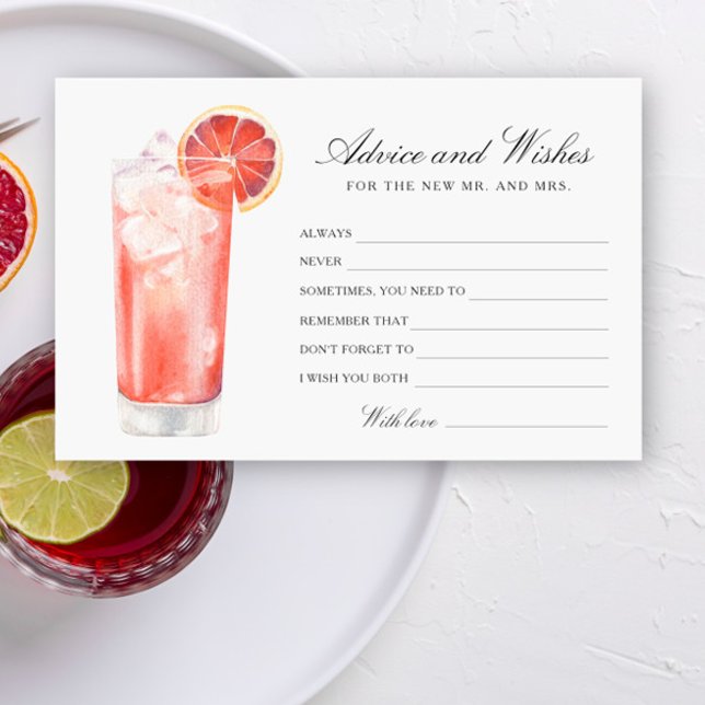 Papelaria Cocktail - Bridal Shower Advice and Wishes (Criador carregado)