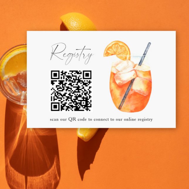 Papelaria código QR do Aperol spritz registro de chá de noiv (Criador carregado)