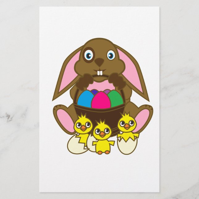 Papelaria Coelhinho de Ovos de Páscoa (Frente)