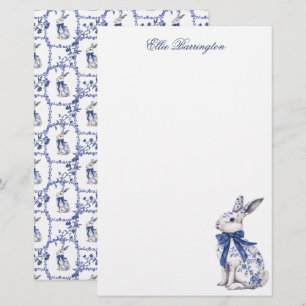 Papelaria Coelho Coelho Azul e Chinoiserie Branca