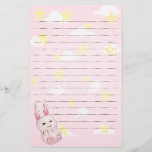 Papelaria Coelho de coelho cor-de-rosa bonito de Kawaii que